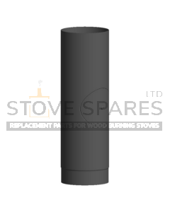 5" Matt Black Vitreous Stove Pipe With Door - 500mm