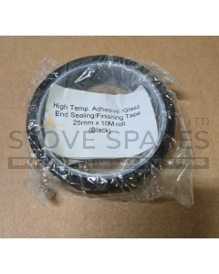 25mm Wide End Seal Tape For Stove Rope - 10M - Black