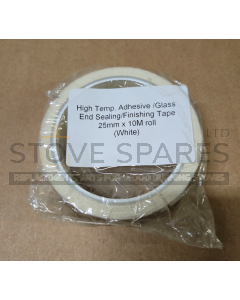 25mm Wide End Seal Tape For Stove Rope - 10M - White