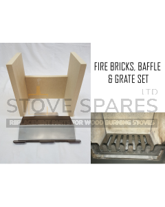 Valor Arden Fire Brick, Baffle/Throat Plate and fire grate Set