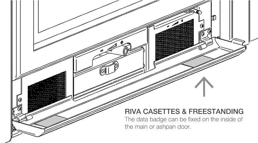 Stovax Riva Cassette Data plate position