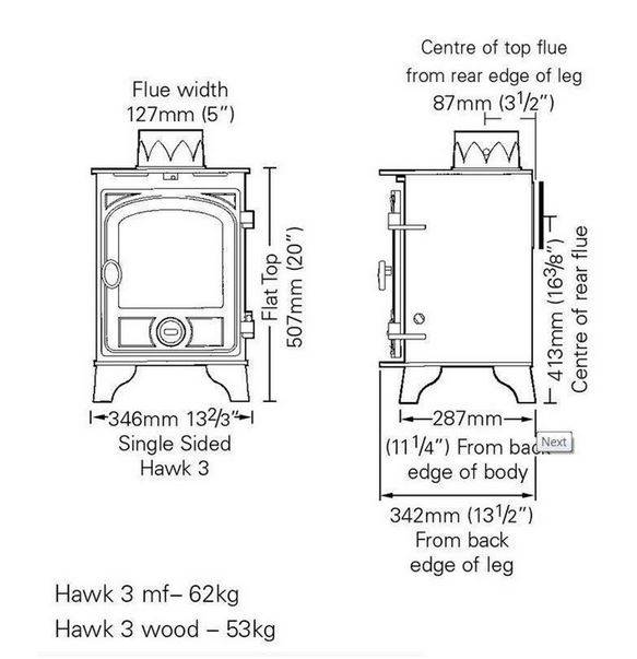 HUNTER HAWK 3 4 REPLACEMENT STOVE GLASS HEAT RESISTANT 